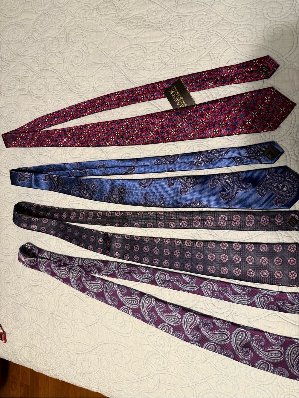 Jos. A. Bank Men's Silk Tie Set - Purple, Blue, Red Patterns
